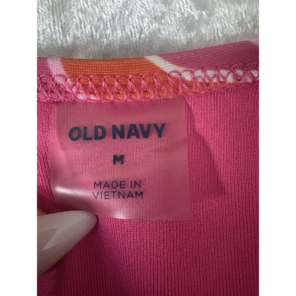 Old Navy Floral‎ One Piece Swimsuit Medium Pink Orange Tropical Beach Pool M - Picture 4 of 8
